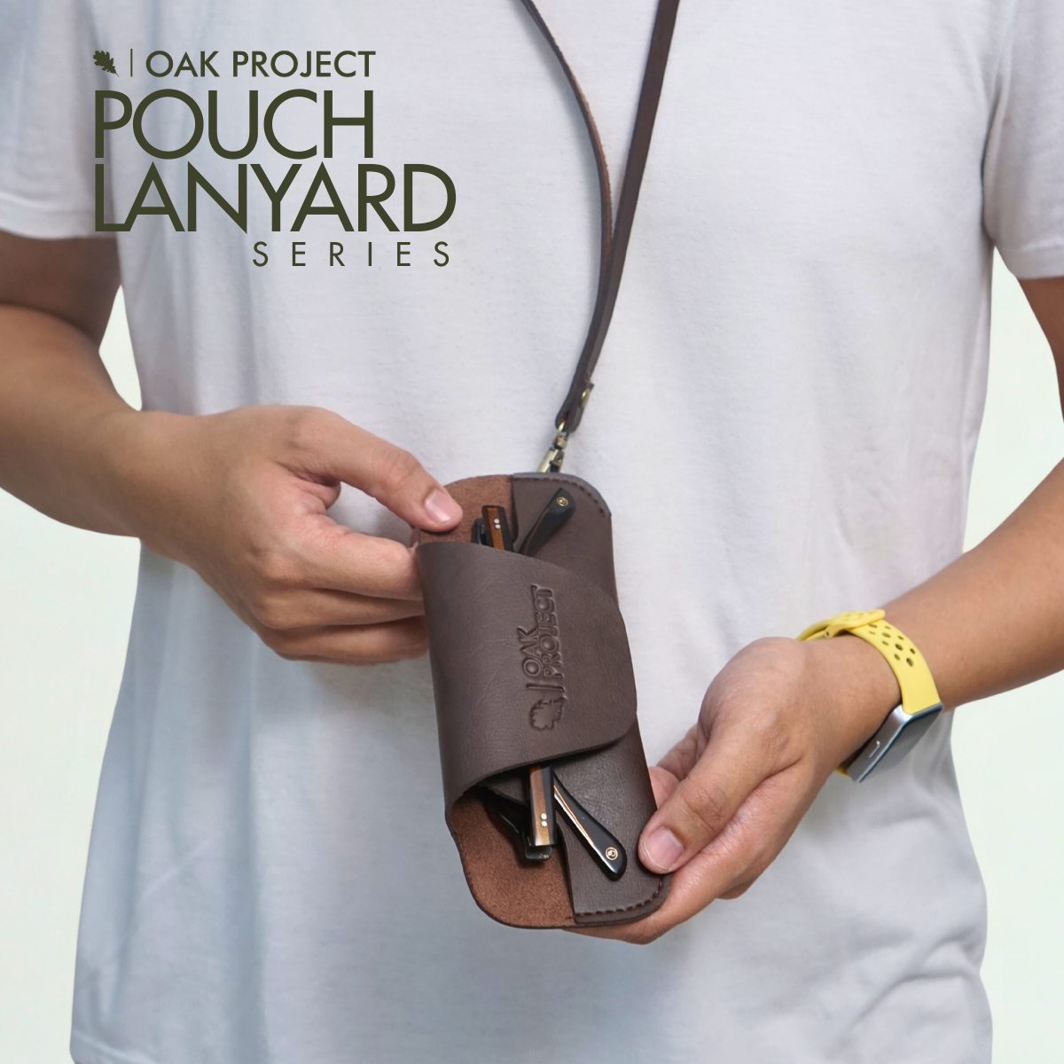 Lanyard Pouch / Case Kacamata Kulit Premium