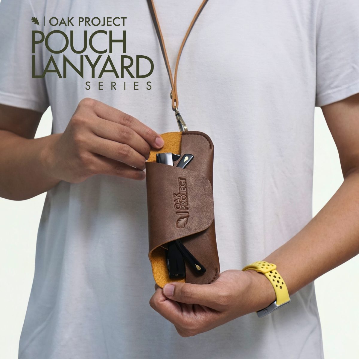 Lanyard Pouch / Case Kacamata Kulit Premium