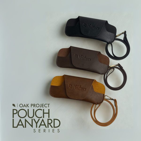 Lanyard Pouch / Case Kacamata Kulit Premium