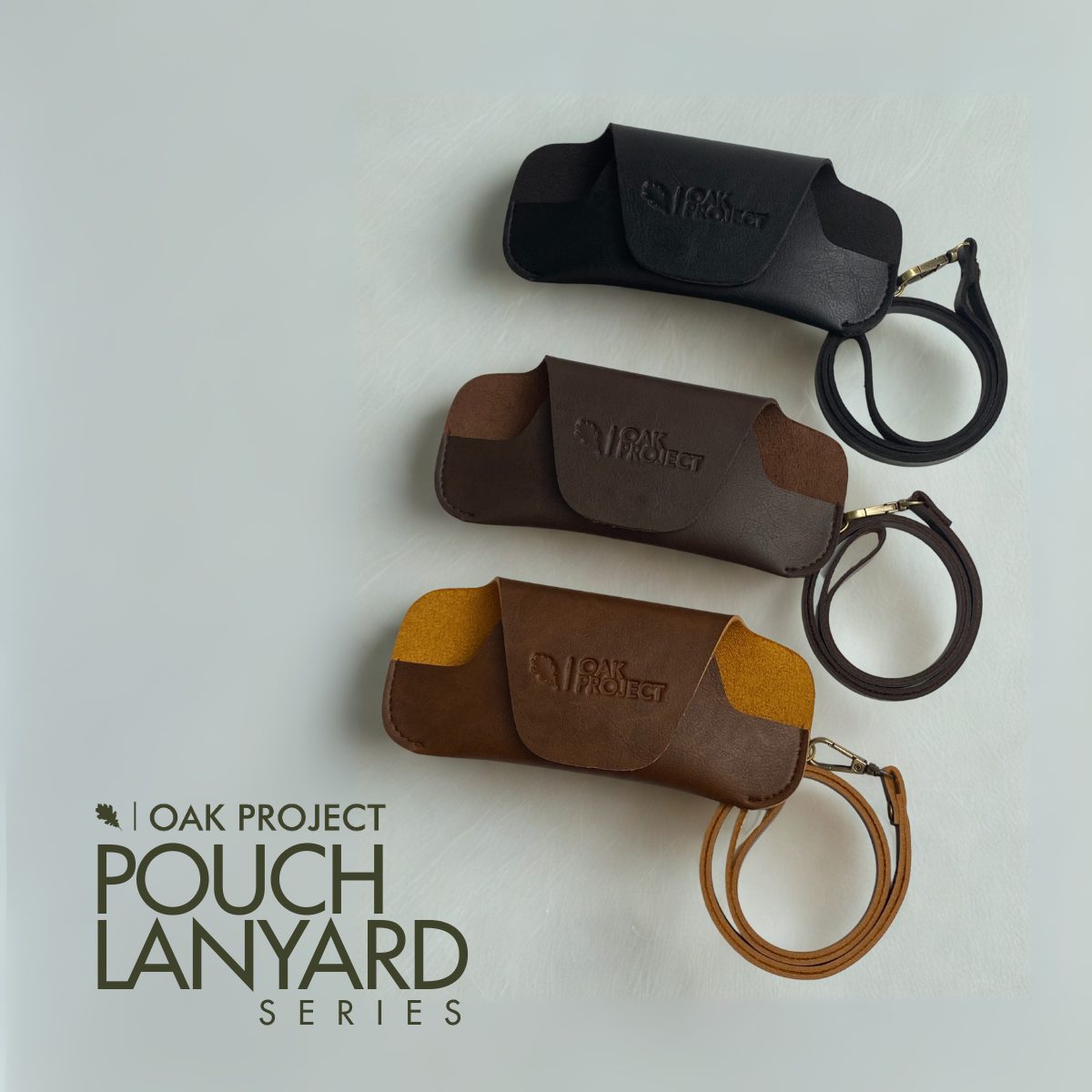 Lanyard Pouch / Case Kacamata Kulit Premium
