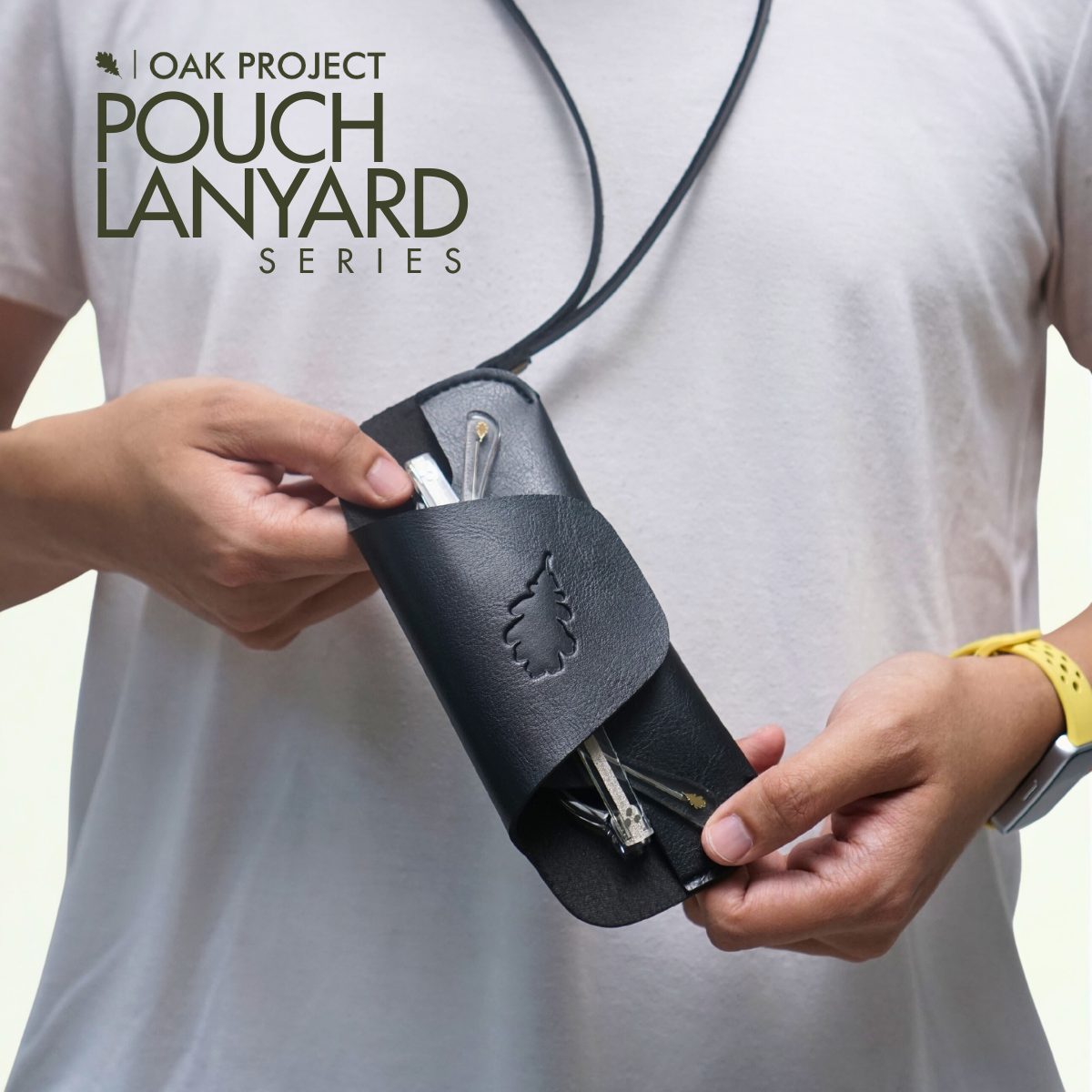 Lanyard Pouch / Case Kacamata Kulit Premium