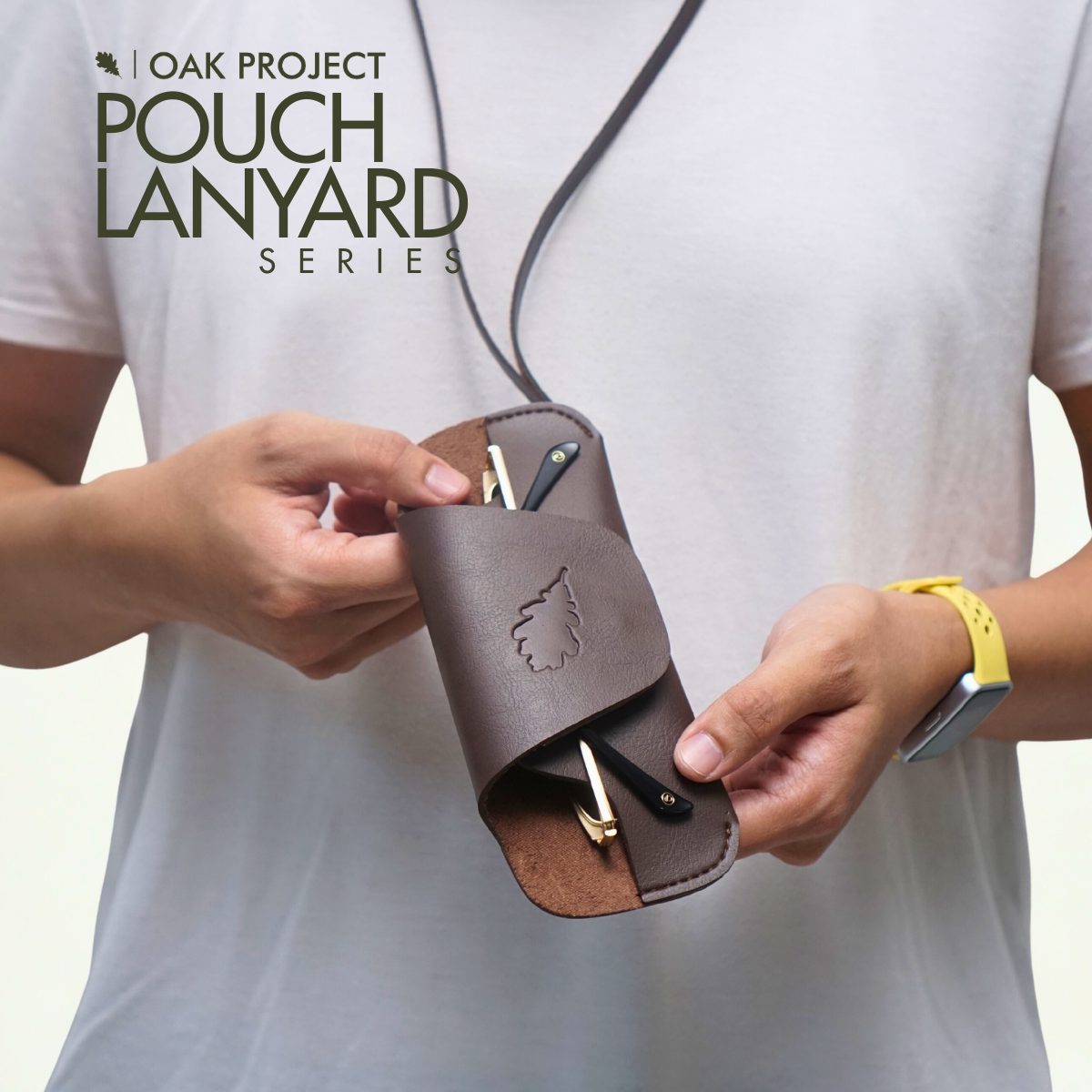 Lanyard Pouch / Case Kacamata Kulit Premium